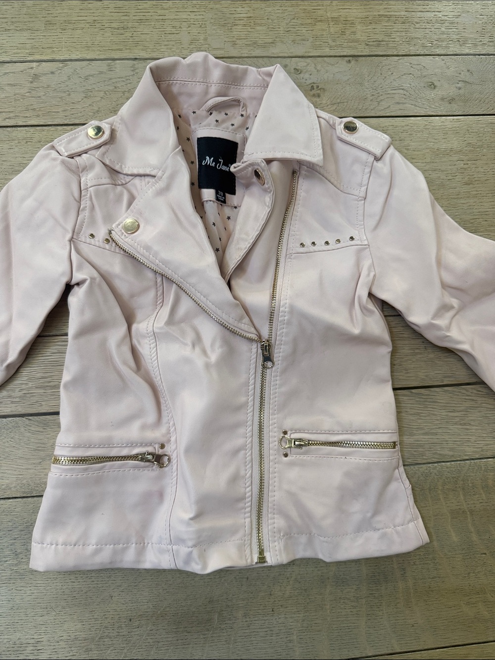 Me Jane Blush Pink Asymmetric Moto Jacket